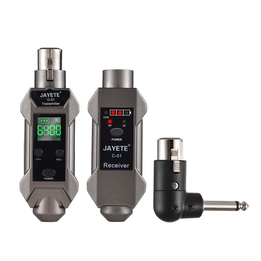 JAYETE C-01 UHF Wired to Wireless Microphone Converter Transmitter & Receiver