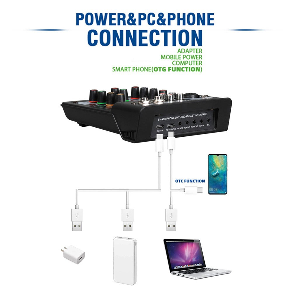 3-Channel BT Digital Stereo Audio Mixer Console System