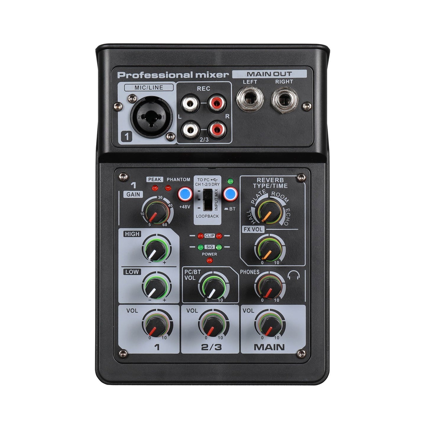 3-Channel BT Digital Stereo Audio Mixer Console System