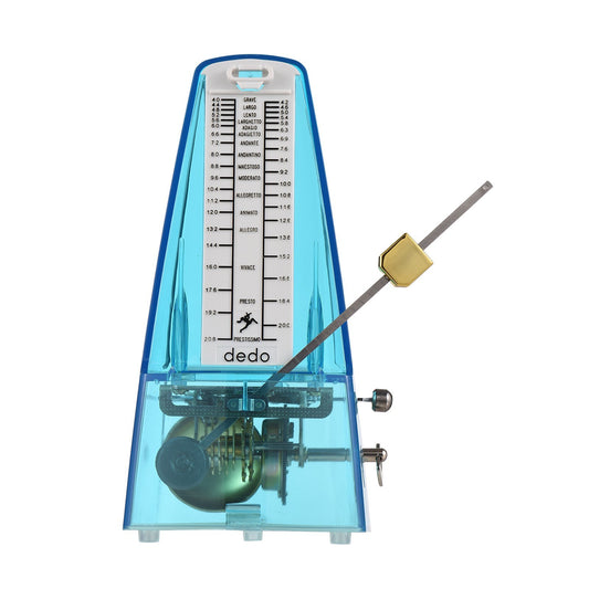 Universal Wind-Up Transparent Mechanical Metronome with Bell