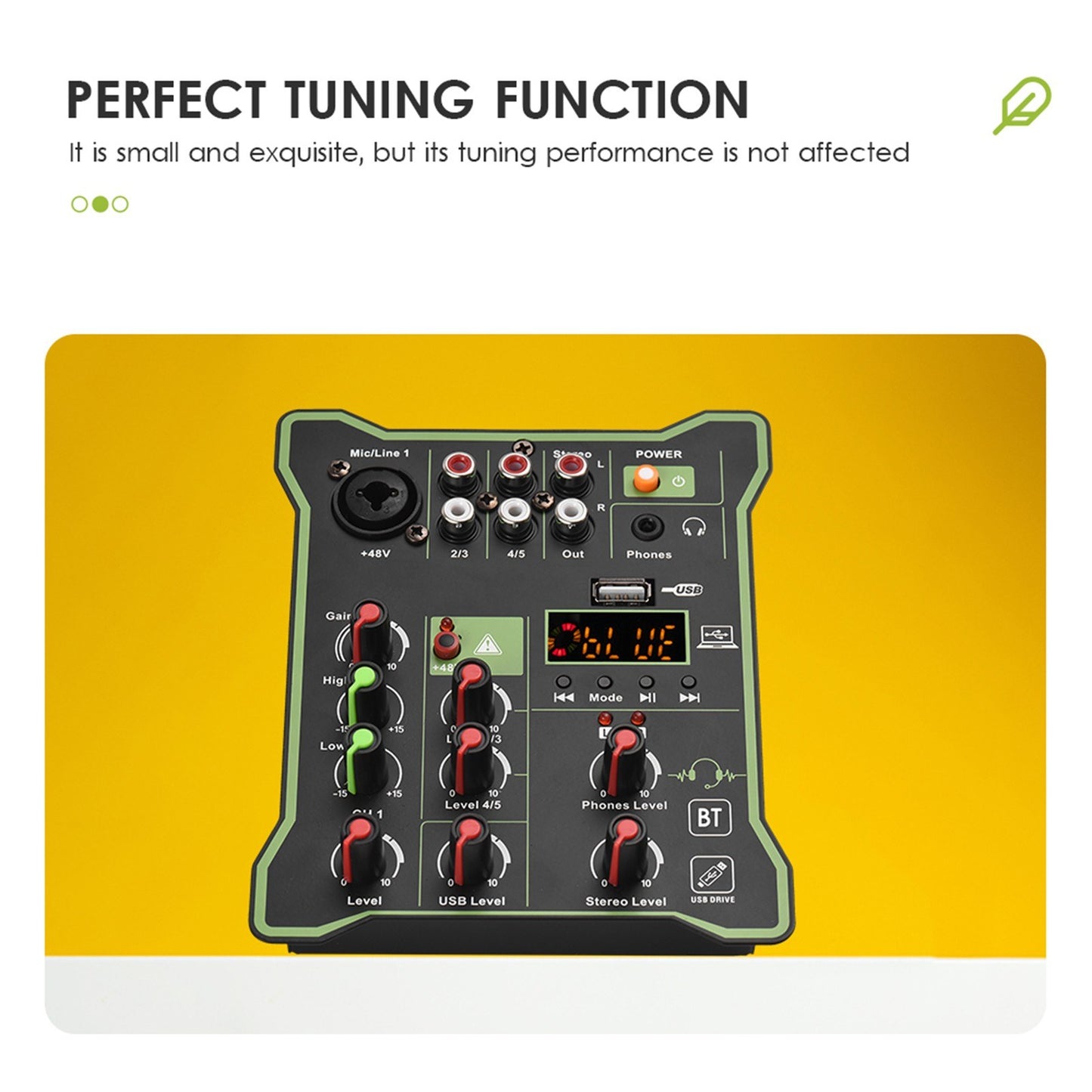 Compact 5-Channel Audio Mixer Sound Console