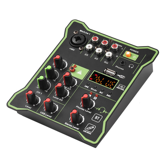 Compact 5-Channel Audio Mixer Sound Console