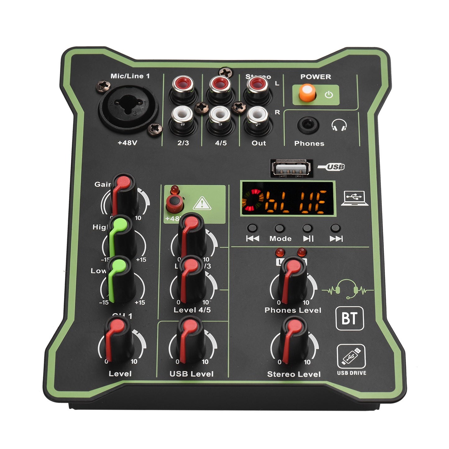 Compact 5-Channel Audio Mixer Sound Console