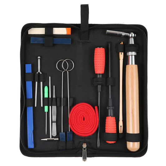 16-Piece Professional Piano Tuning Kit with Zipper Bag