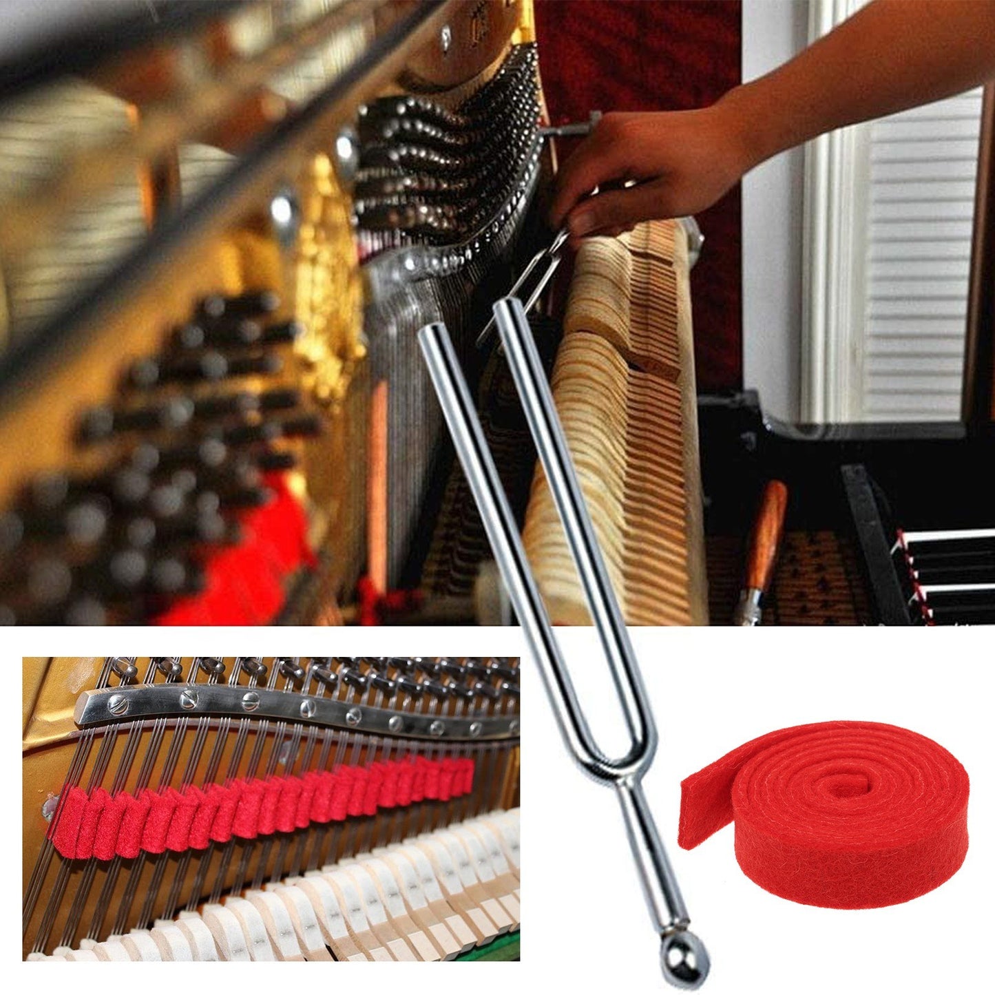 16-Piece Professional Piano Tuning Kit with Zipper Bag