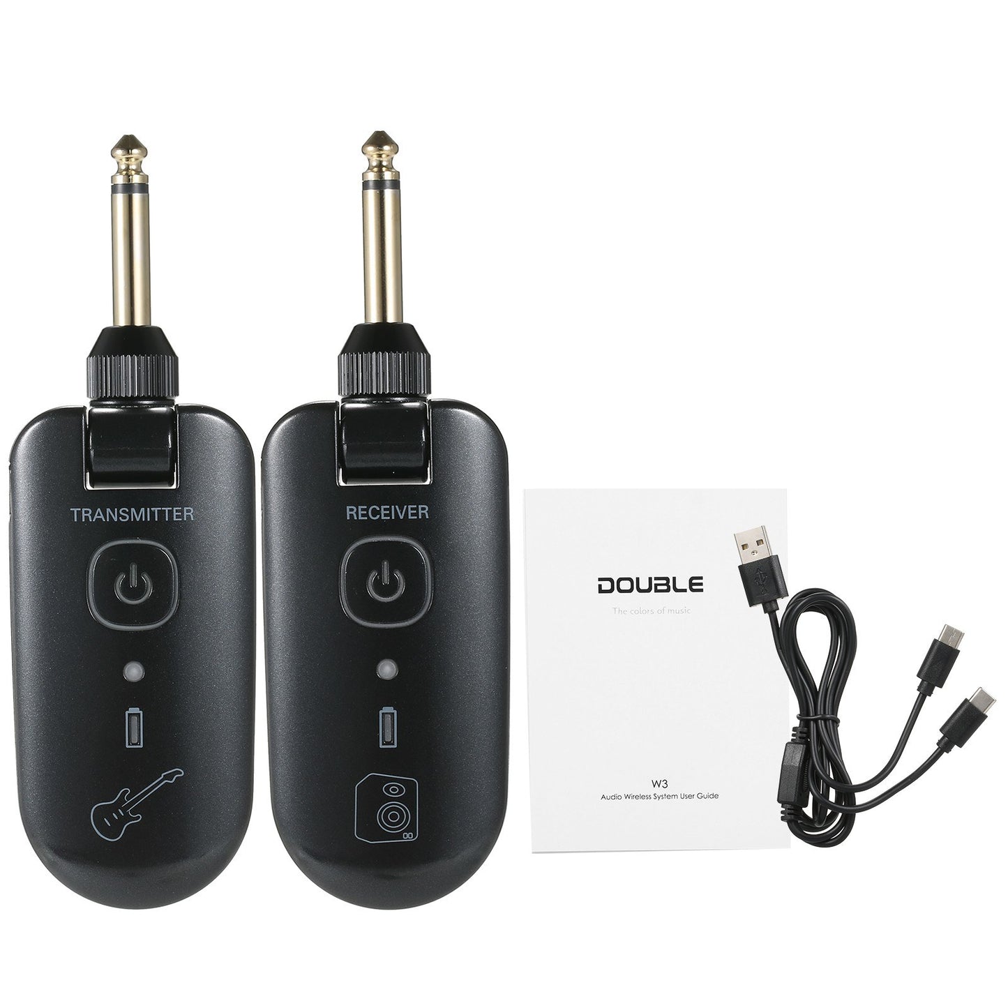 W3 Portable UHF Wireless Guitar Transmitter & Receiver Set