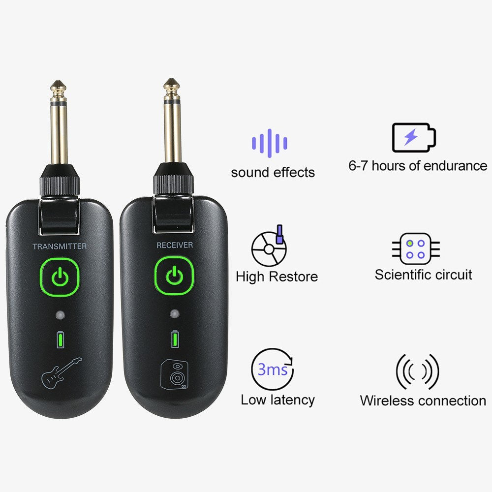 W3 Portable UHF Wireless Guitar Transmitter & Receiver Set