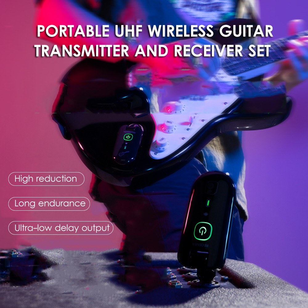 W3 Portable UHF Wireless Guitar Transmitter & Receiver Set