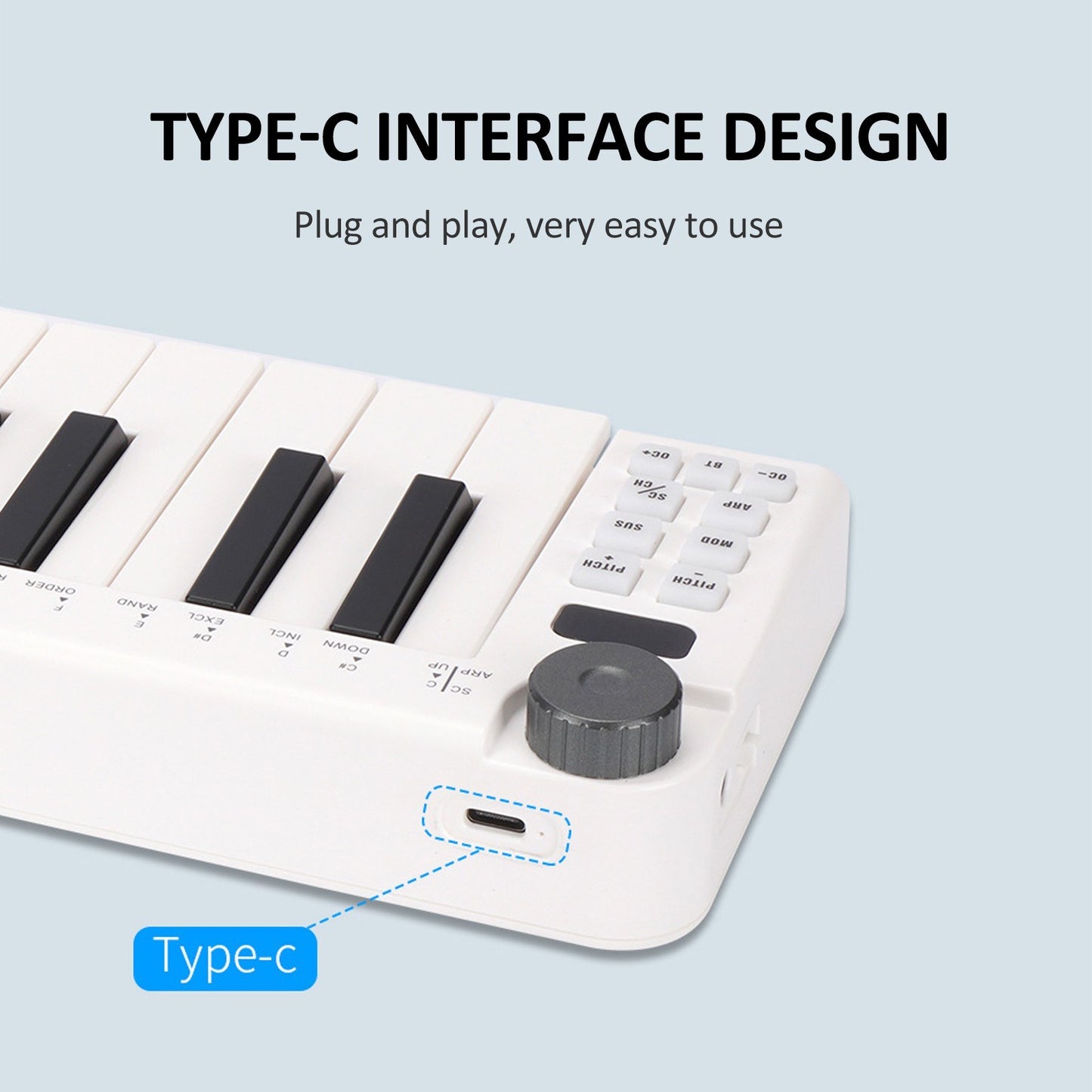 Rechargeable M-VAVE SMK-25mini 25-Key MIDI Control Keyboard