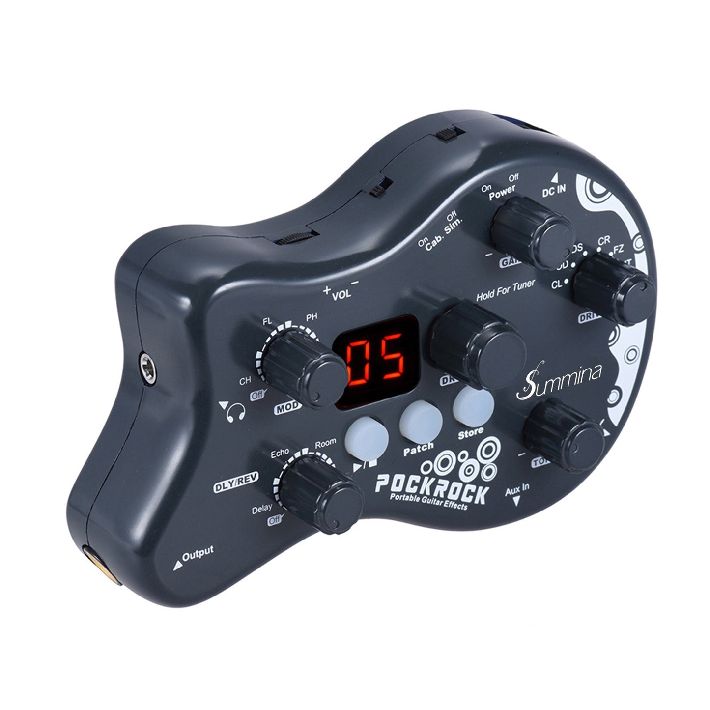 Summina PockRock Portable Guitar Multi-Effects Pedal with Power Adapter