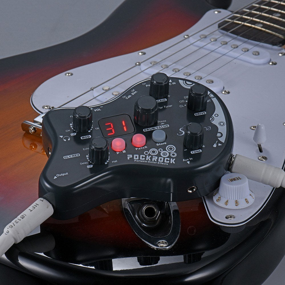 Summina PockRock Portable Guitar Multi-Effects Pedal with Power Adapter