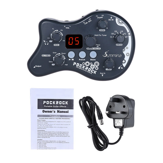 Summina PockRock Portable Guitar Multi-Effects Pedal with Power Adapter