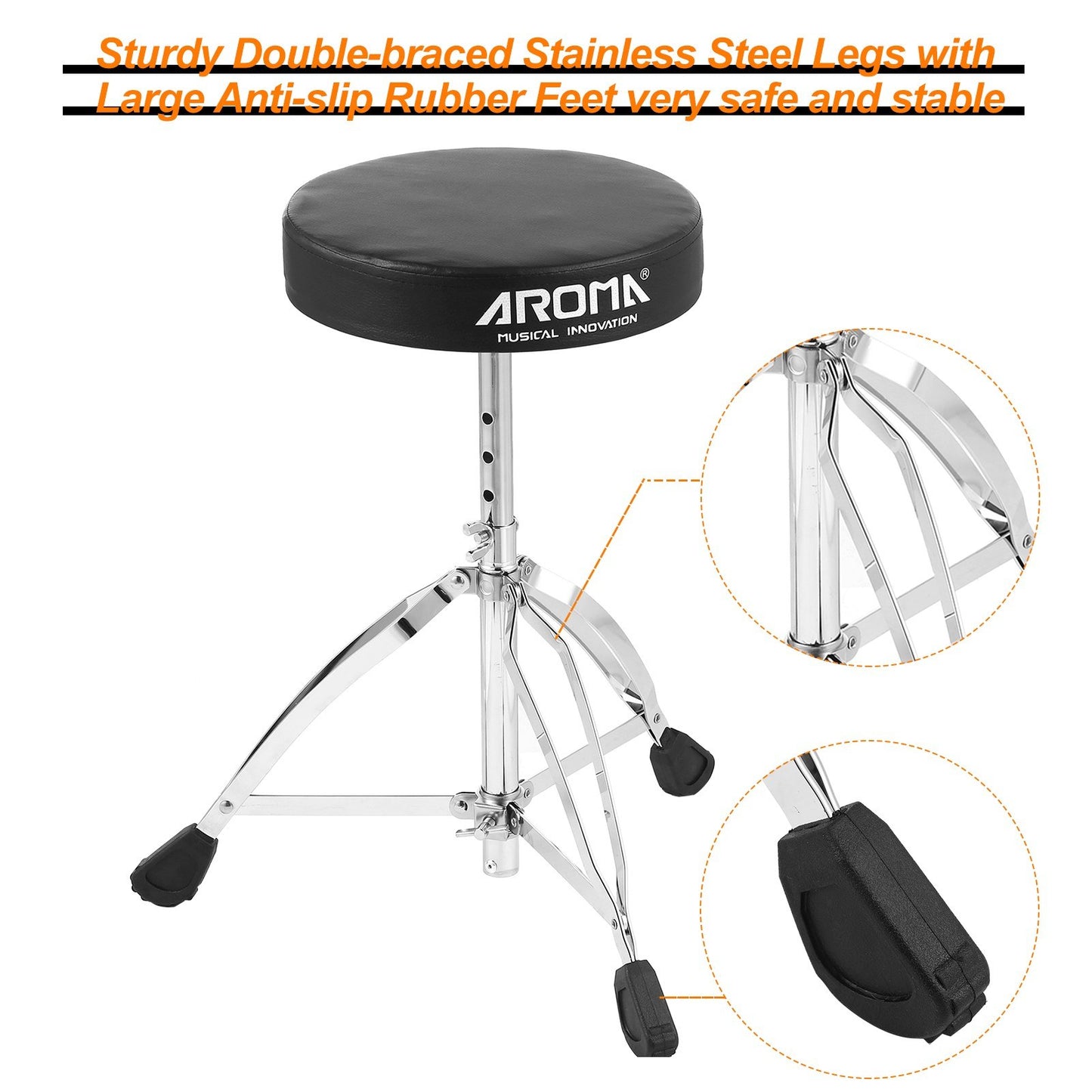 Universal Round Padded Drum Throne Seat Stool by AROMA