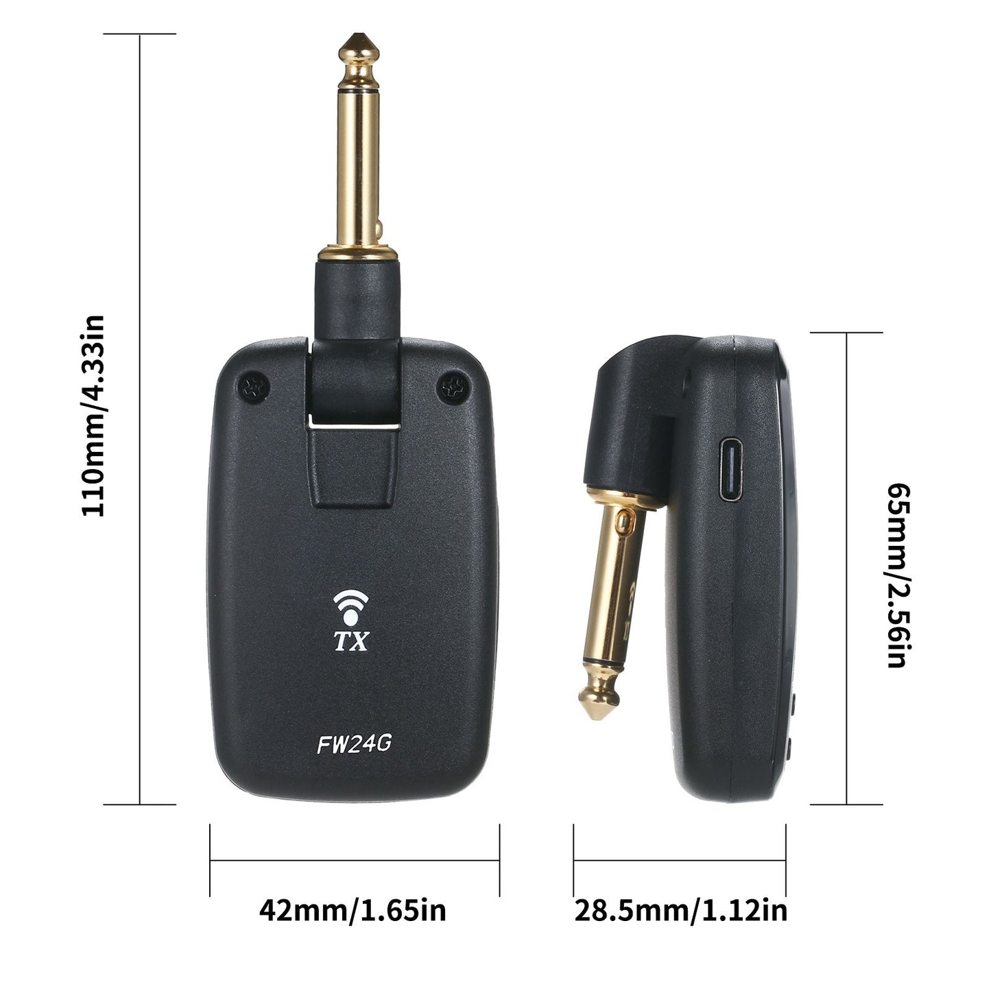 Rechargeable Btuty FW-24G Wireless Guitar Transmitter & Receiver System