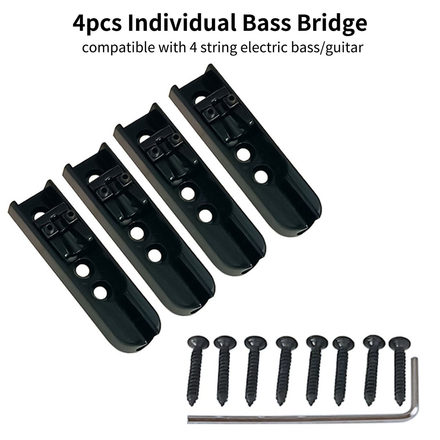 4pcs Individual Bass Guitar Bridge Set