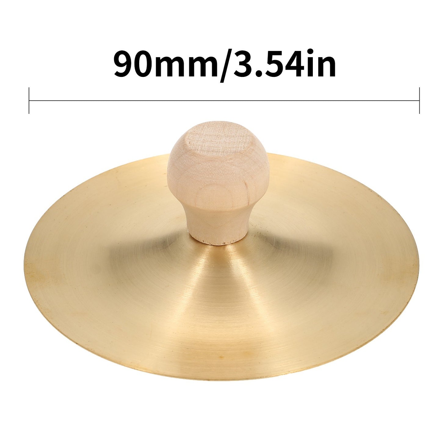 3.5-Inch Finger Cymbals with Wooden Handles - 1 Pair Mini Cymbals