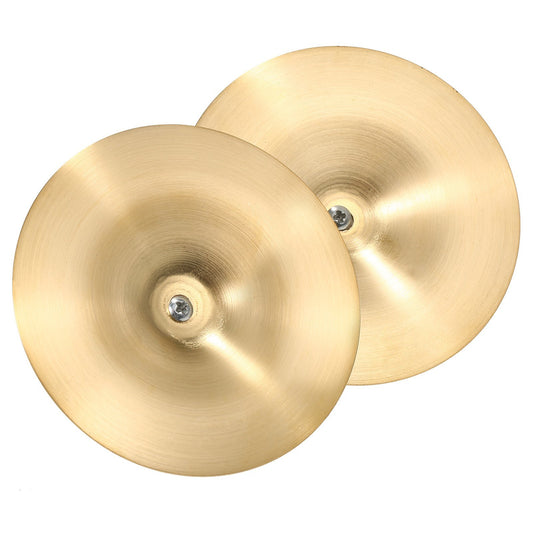 3.5-Inch Finger Cymbals with Wooden Handles - 1 Pair Mini Cymbals