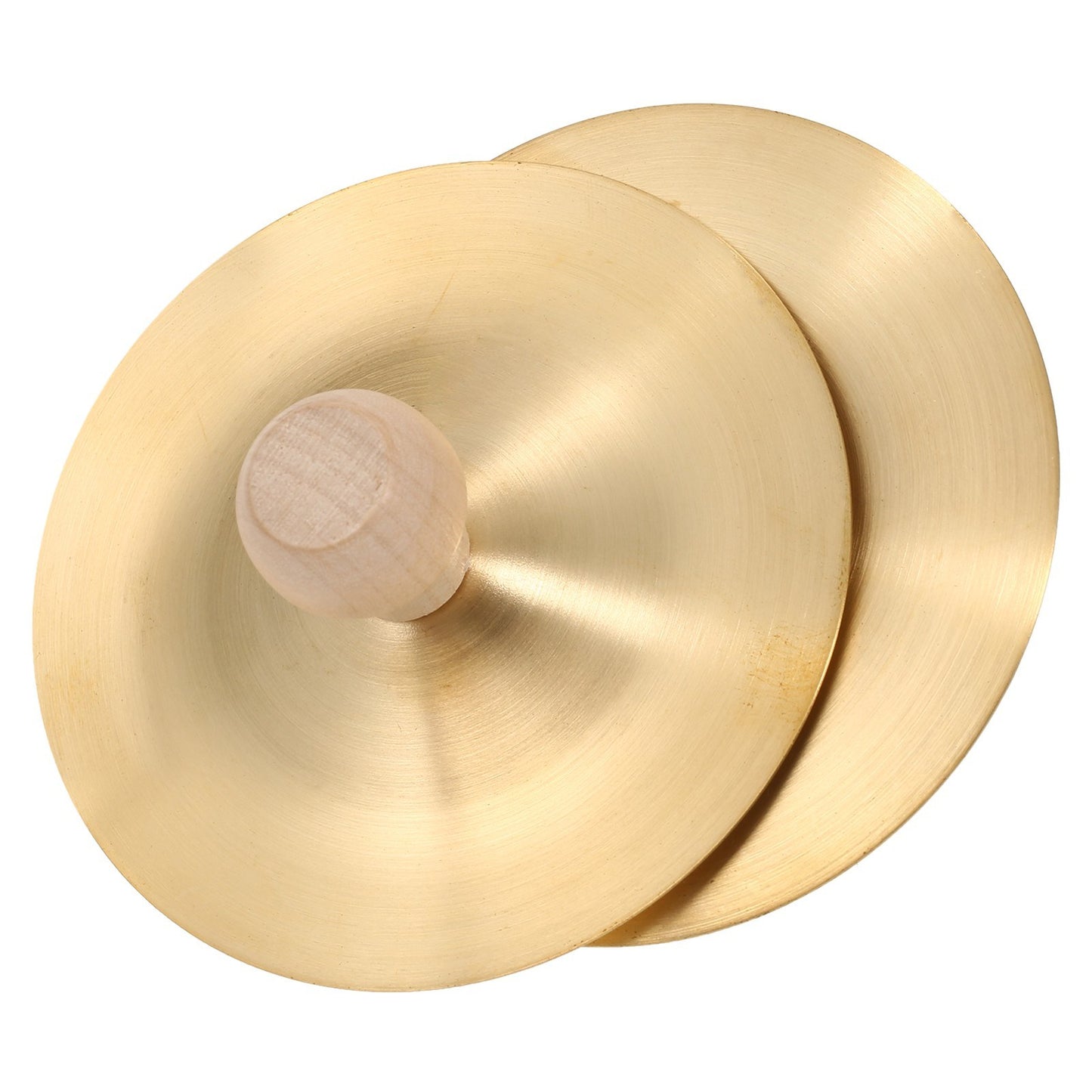 3.5-Inch Finger Cymbals with Wooden Handles - 1 Pair Mini Cymbals