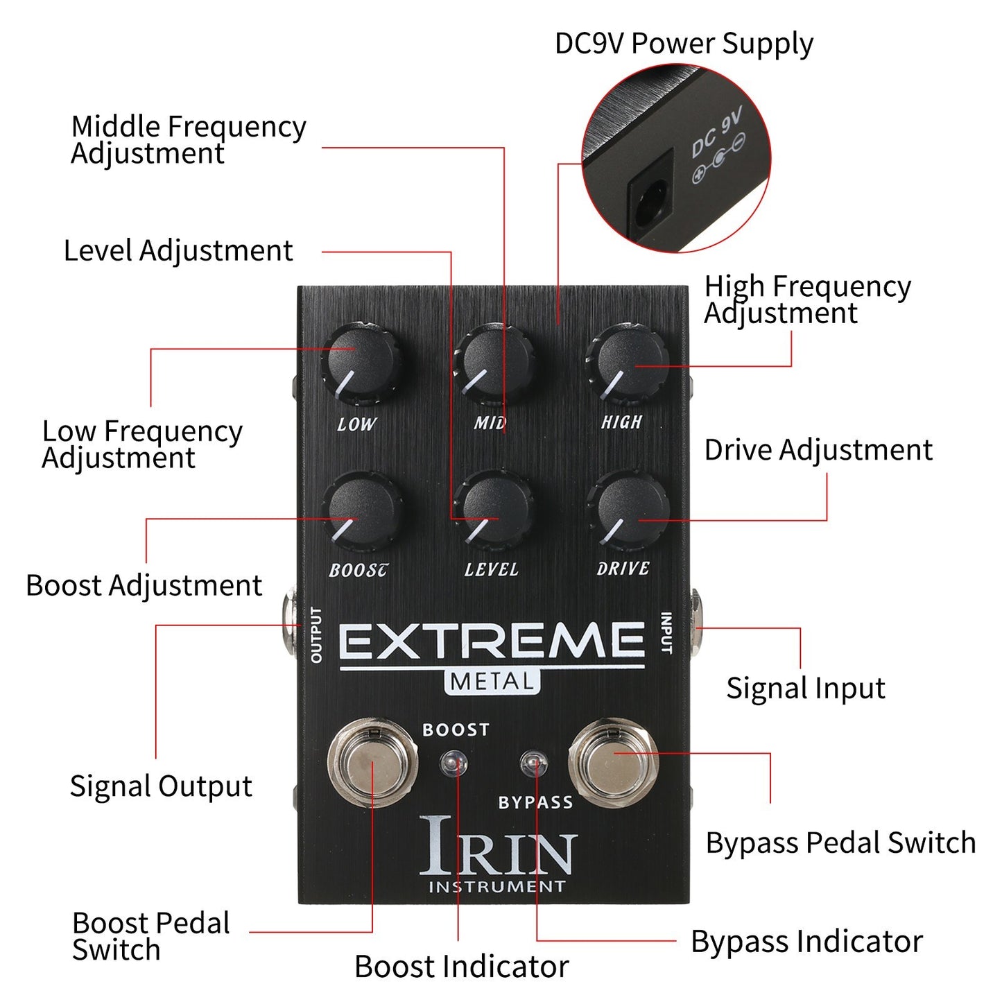 IRIN Extreme Distortion Effect Pedal for Electric Guitar