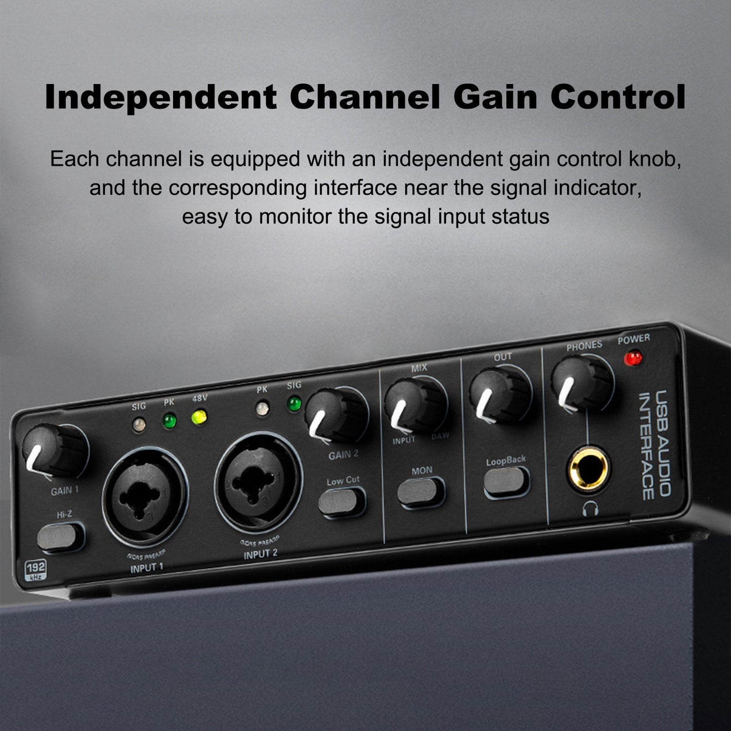 RHM MD22-5 USB Audio Interface Dual 2 In/2 Out Sound Card