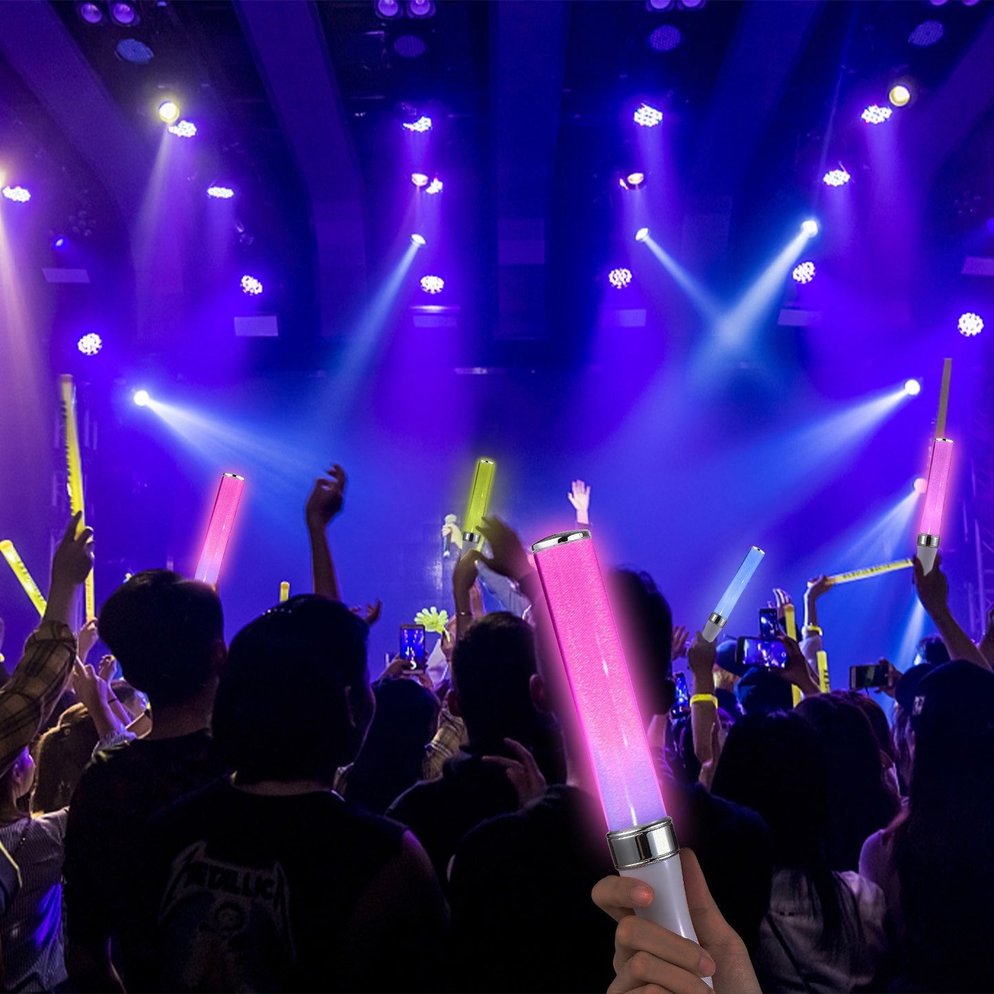 15-Color LED Flashing Glow Stick for Parties and Concerts