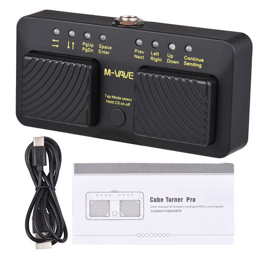M-VAVE CUBE TURNER PRO Wireless Rechargeable Intelligent MIDI Music Sheet Turner Pedal