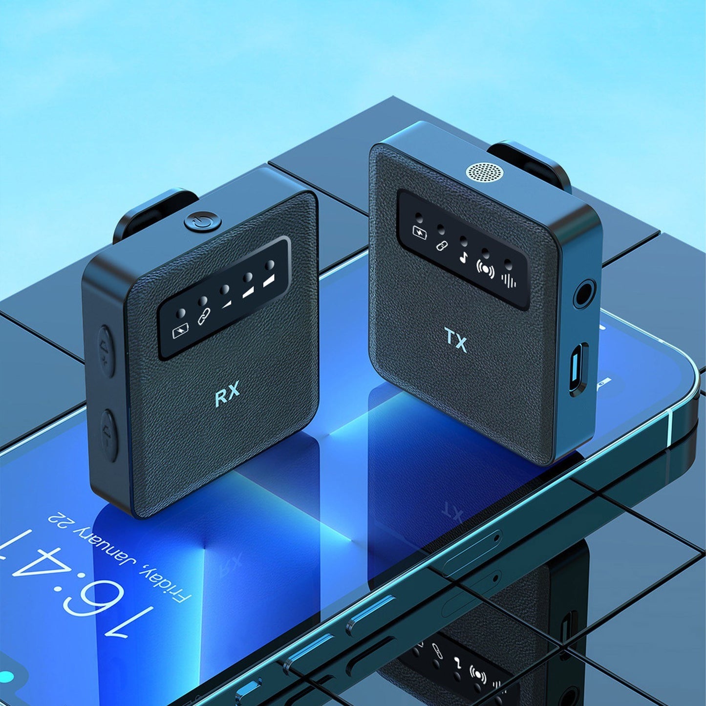 2.4G Wireless Clip-On Microphone & Receiver Set with Collar Clip
