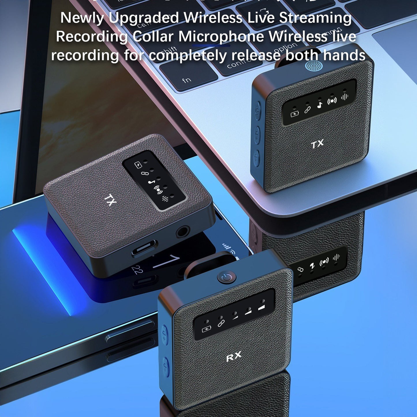 2.4G Wireless Clip-On Microphone & Receiver Set with Collar Clip