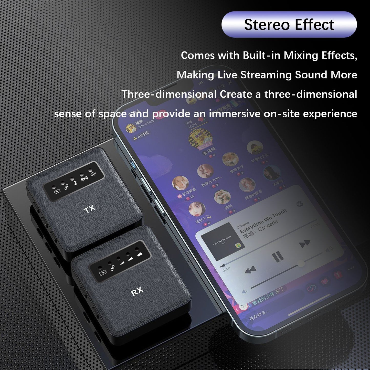 2.4G Wireless Clip-On Microphone & Receiver Set with Collar Clip