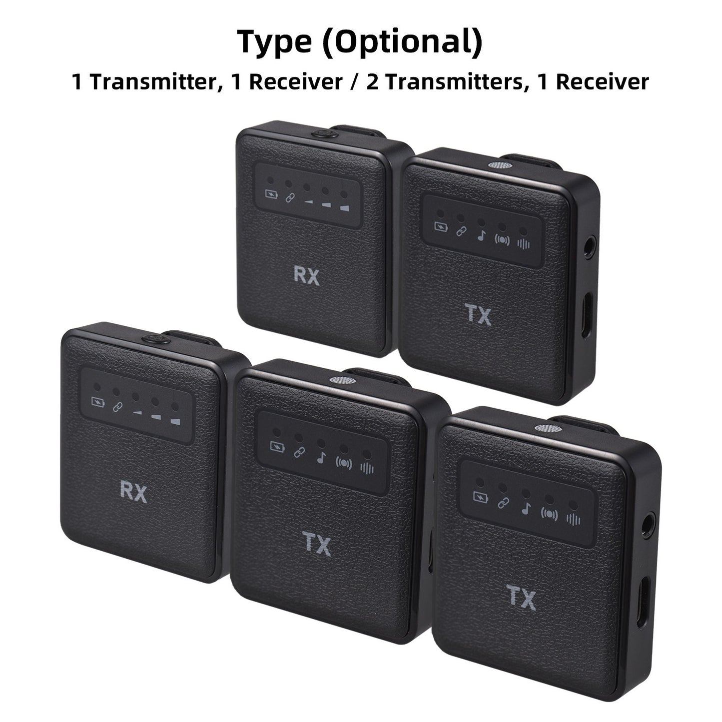 2.4G Wireless Clip-On Microphone & Receiver Set with Collar Clip