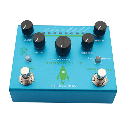 COSMIC BLUE MOSKYAudio Digital Reverb Guitar Pedal with Buffer/Booster