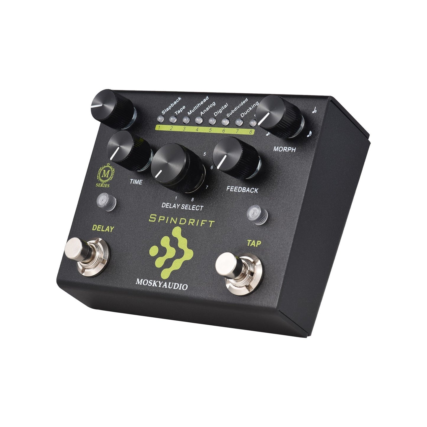 MOSKYAudio SPINDRIFT Digital Delay Guitar Effect Pedal with Dual Footswitch & TAP