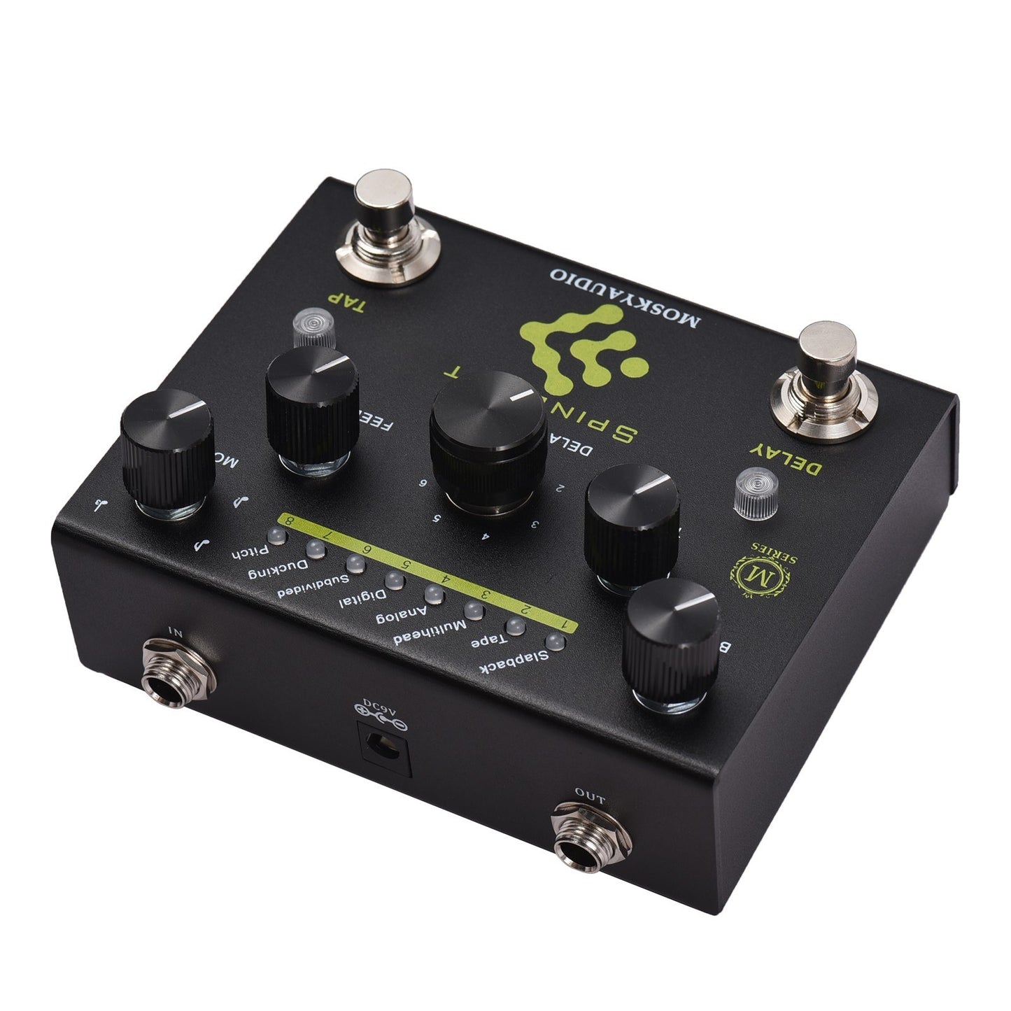 MOSKYAudio SPINDRIFT Digital Delay Guitar Effect Pedal with Dual Footswitch & TAP