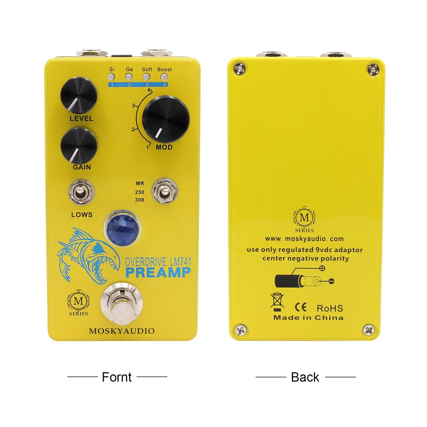 MOSKY Audio LM741 Preamp Distortion/Overdrive Guitar Effect Pedal