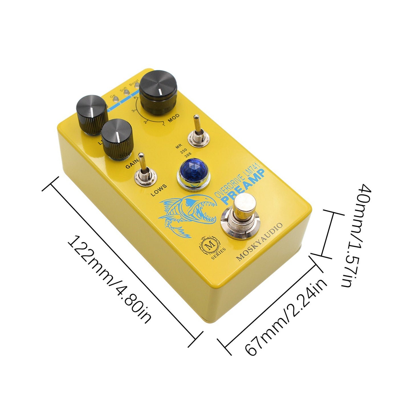 MOSKY Audio LM741 Preamp Distortion/Overdrive Guitar Effect Pedal