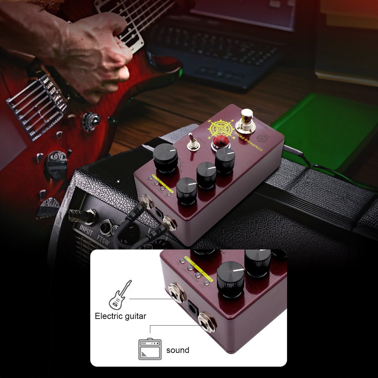 MOSKYAudio Compass Drive Overdrive Guitar Pedal