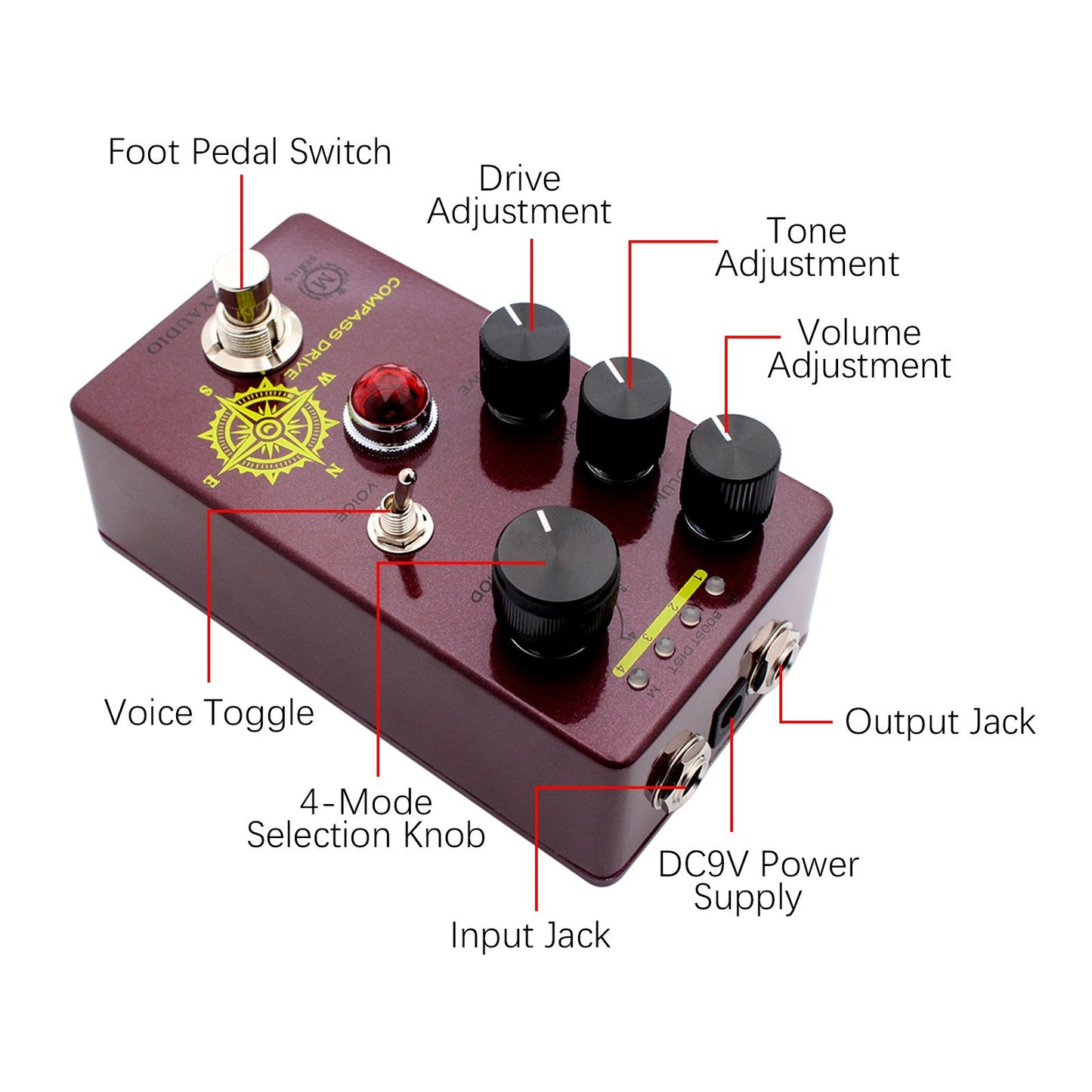 MOSKYAudio Compass Drive Overdrive Guitar Pedal