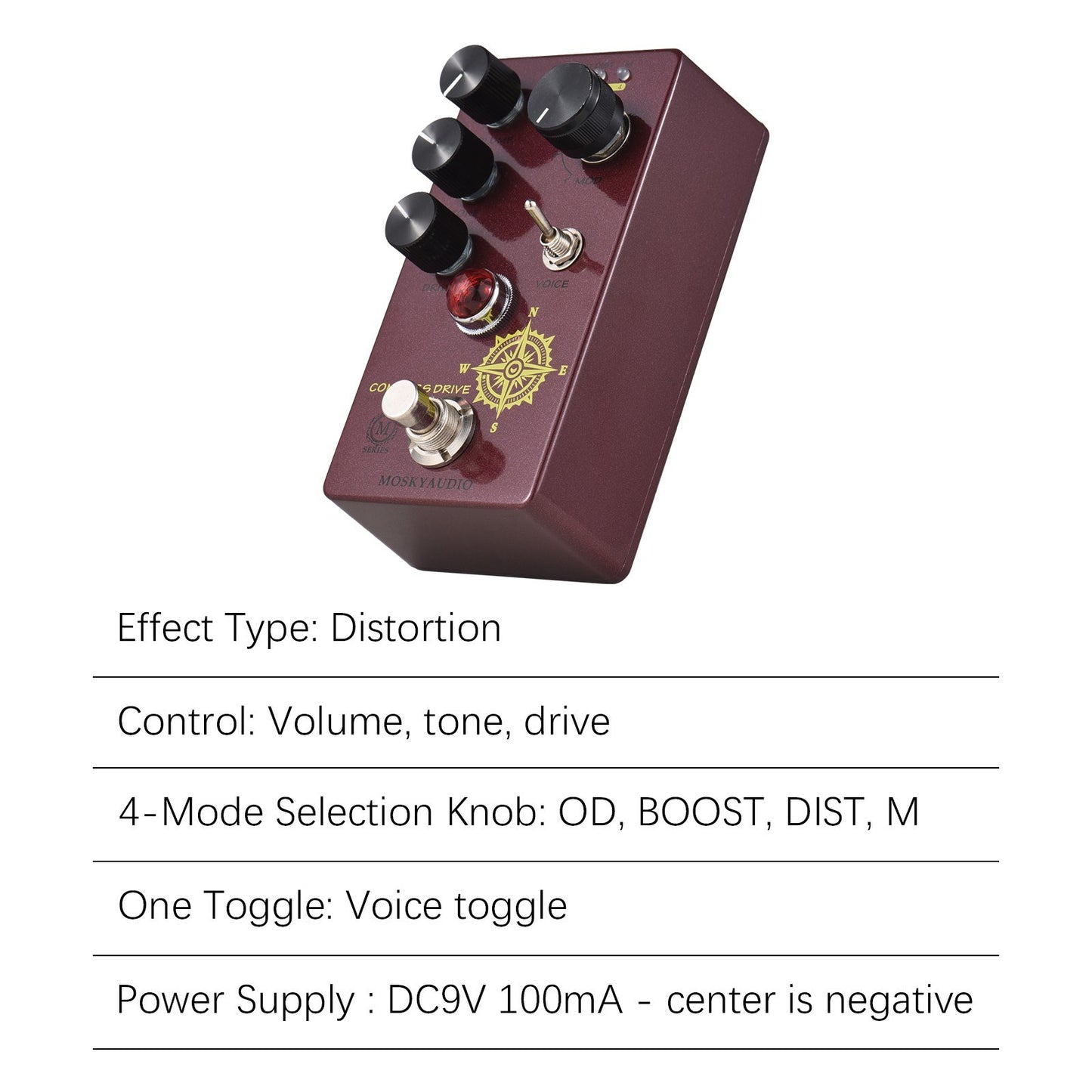MOSKYAudio Compass Drive Overdrive Guitar Pedal