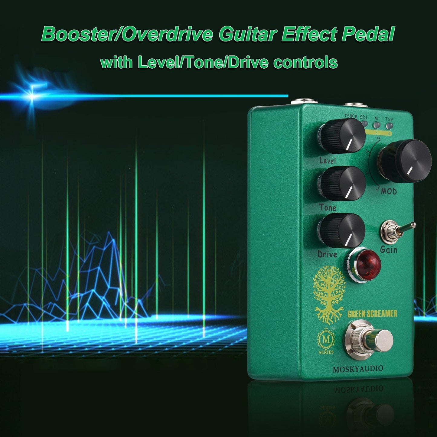 MOSKYAudio Green Screamer Booster/Overdrive Guitar Effect Pedal