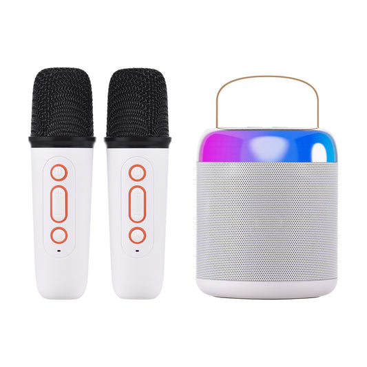 Mini Karaoke Machine with Bluetooth Speaker & Dual Microphones Set