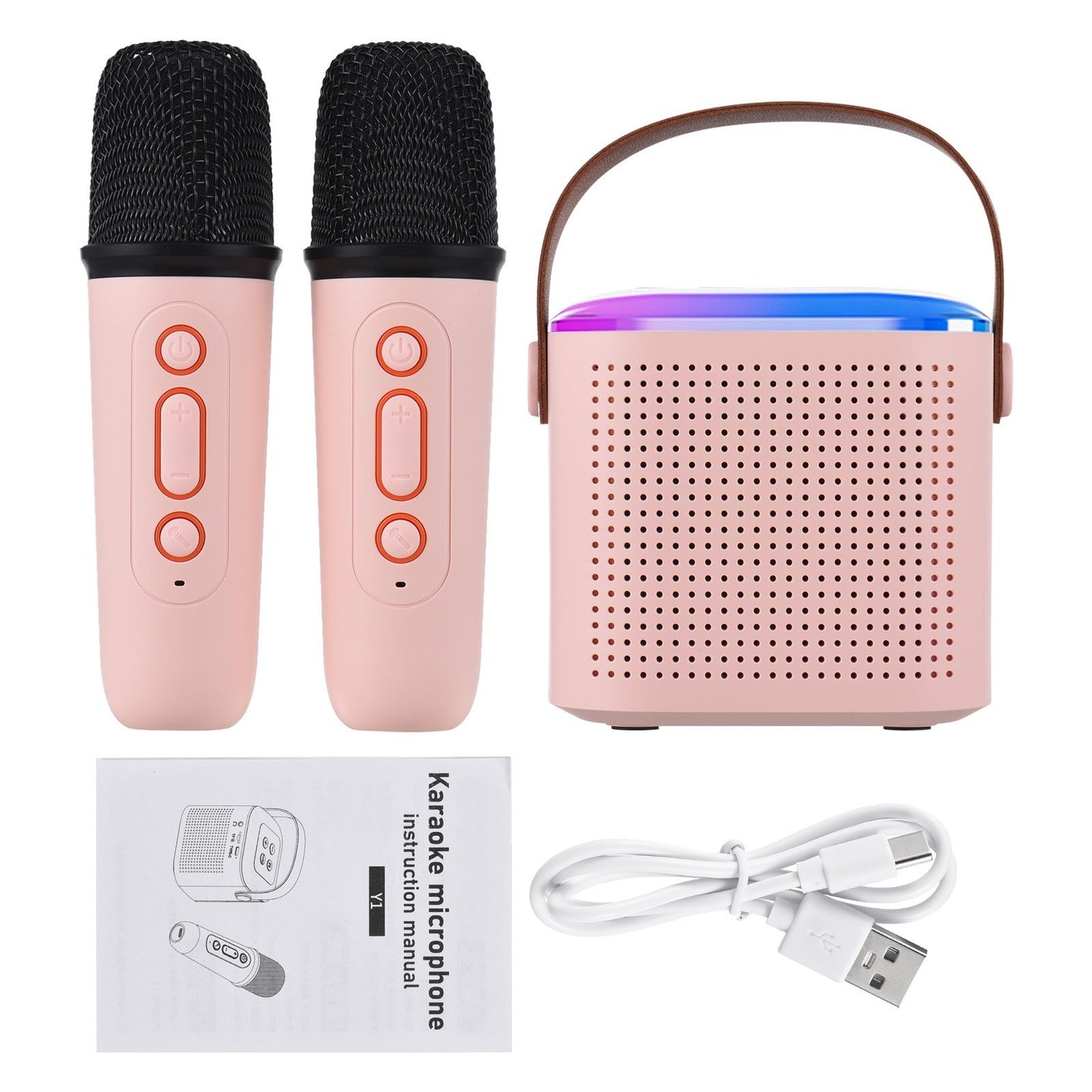 Y1 Portable Mini Karaoke Machine with Microphone & Sound Box Set