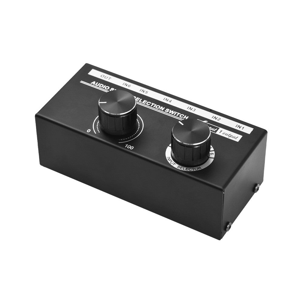 6-in-1 Audio Signal Selector Switch QH-06: Multiple Input to Single Output