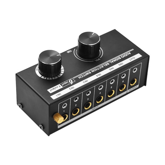 6-in-1 Audio Signal Selector Switch QH-06: Multiple Input to Single Output