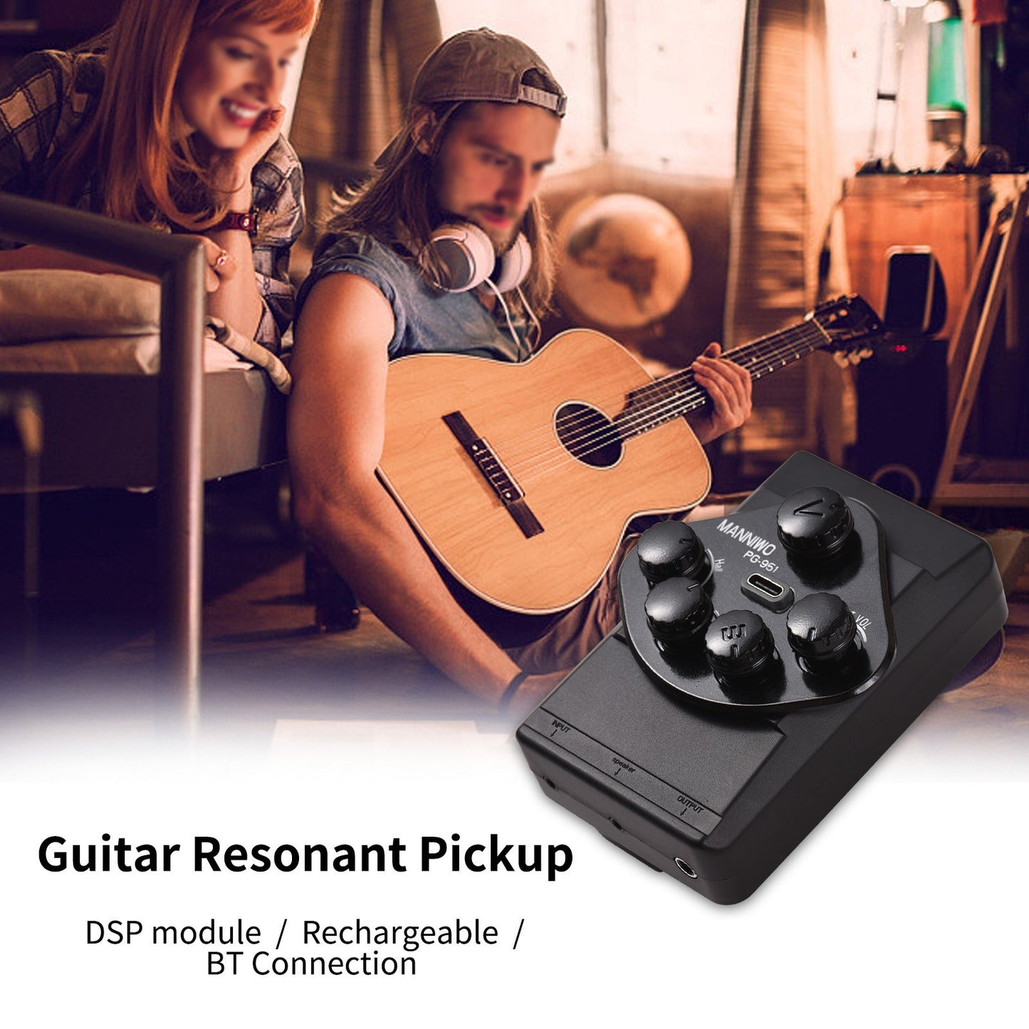 PG-951 Guitar Resonant DSP Sound Pickup by MANNIWO