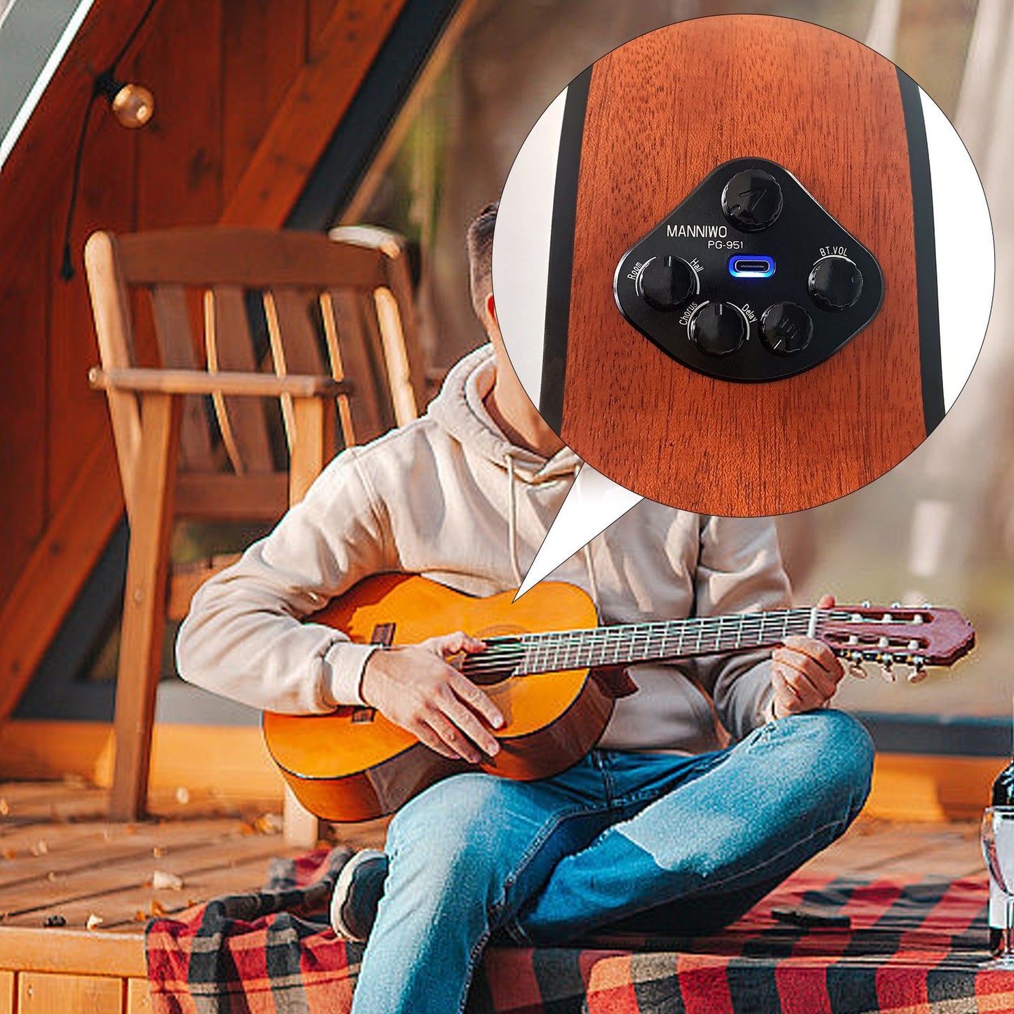 PG-951 Guitar Resonant DSP Sound Pickup by MANNIWO
