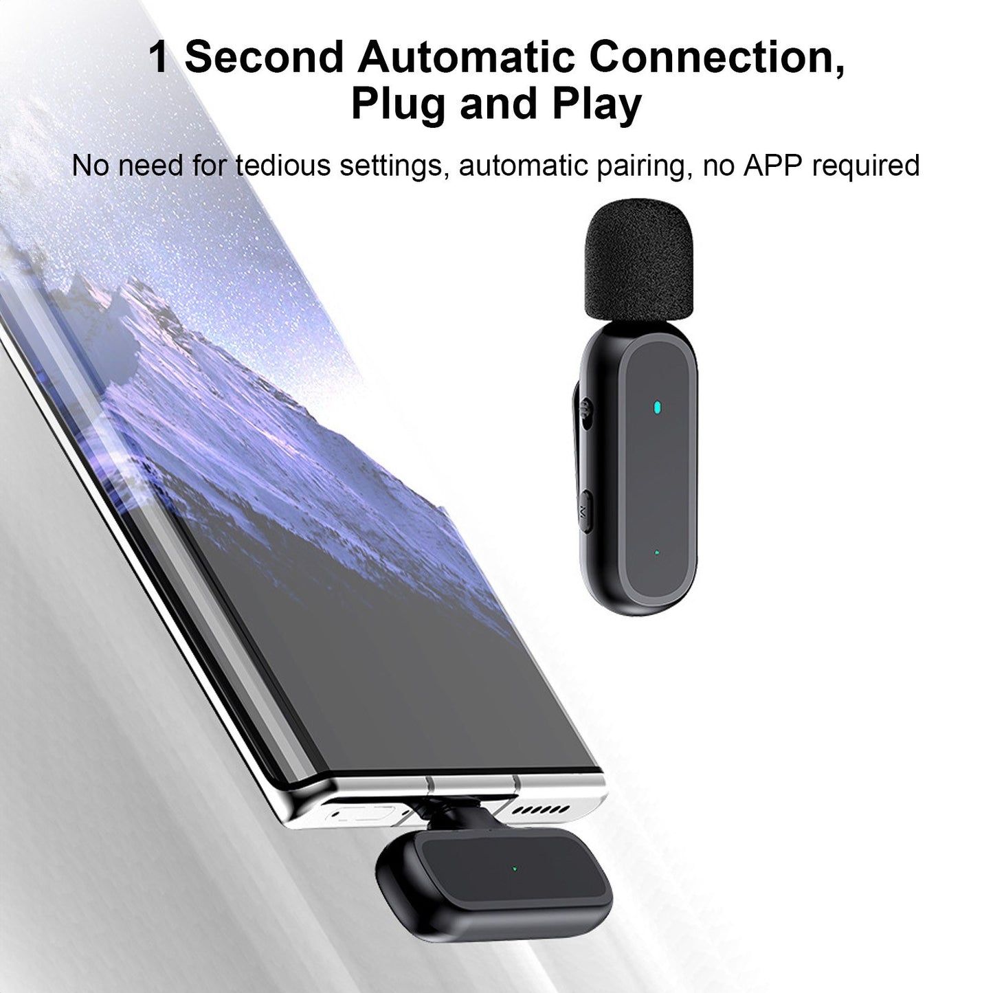 K60 Wireless Clip-on Microphone Set: Mic Receiver & 2 Transmitters with Charging Box