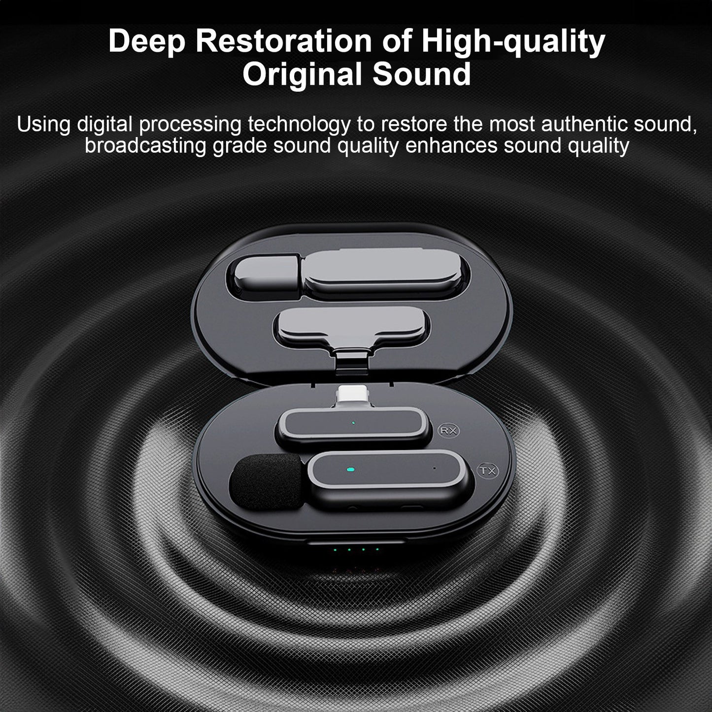 K60 Wireless Clip-on Microphone Set: Mic Receiver & 2 Transmitters with Charging Box