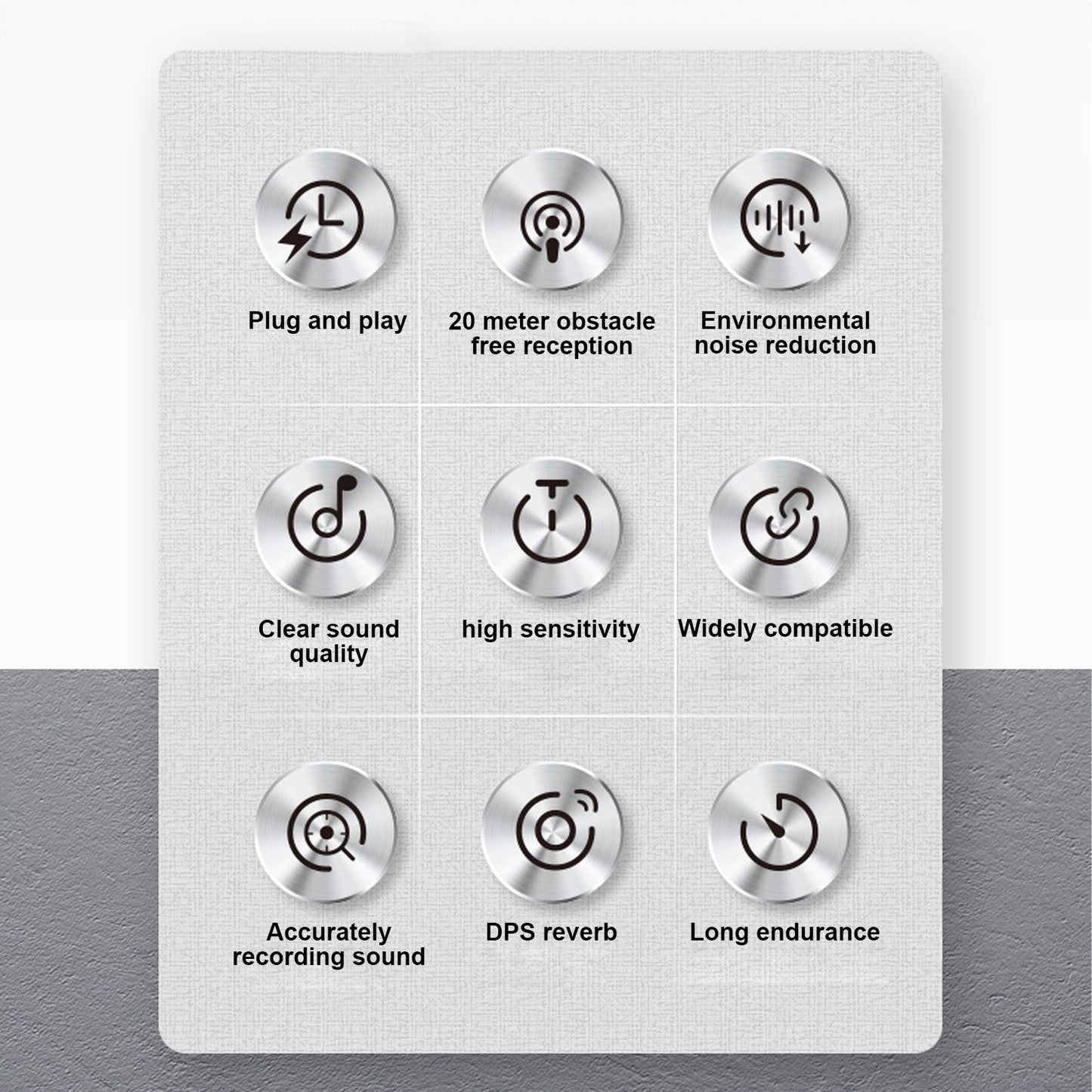 K60 Wireless Clip-on Microphone Set: Mic Receiver & 2 Transmitters with Charging Box