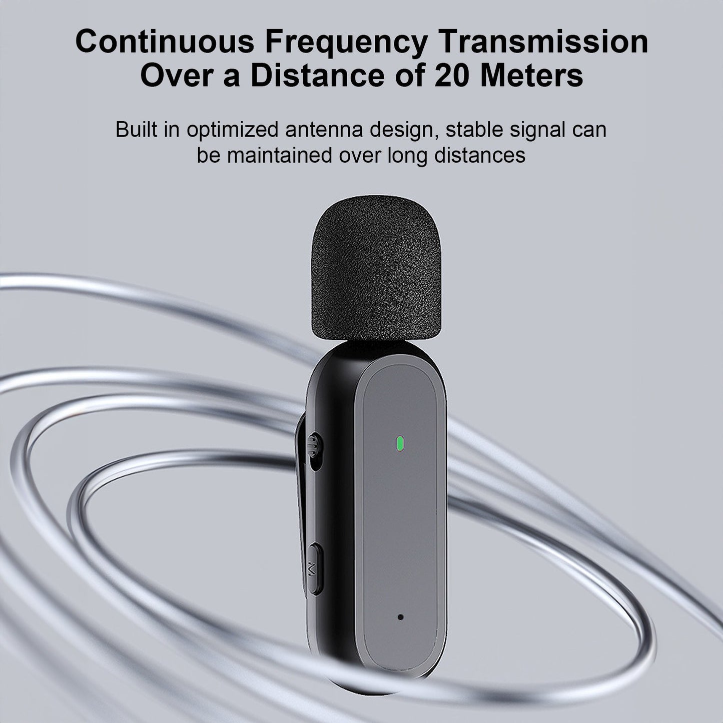 K60 Wireless Clip-on Microphone Set: Mic Receiver & 2 Transmitters with Charging Box