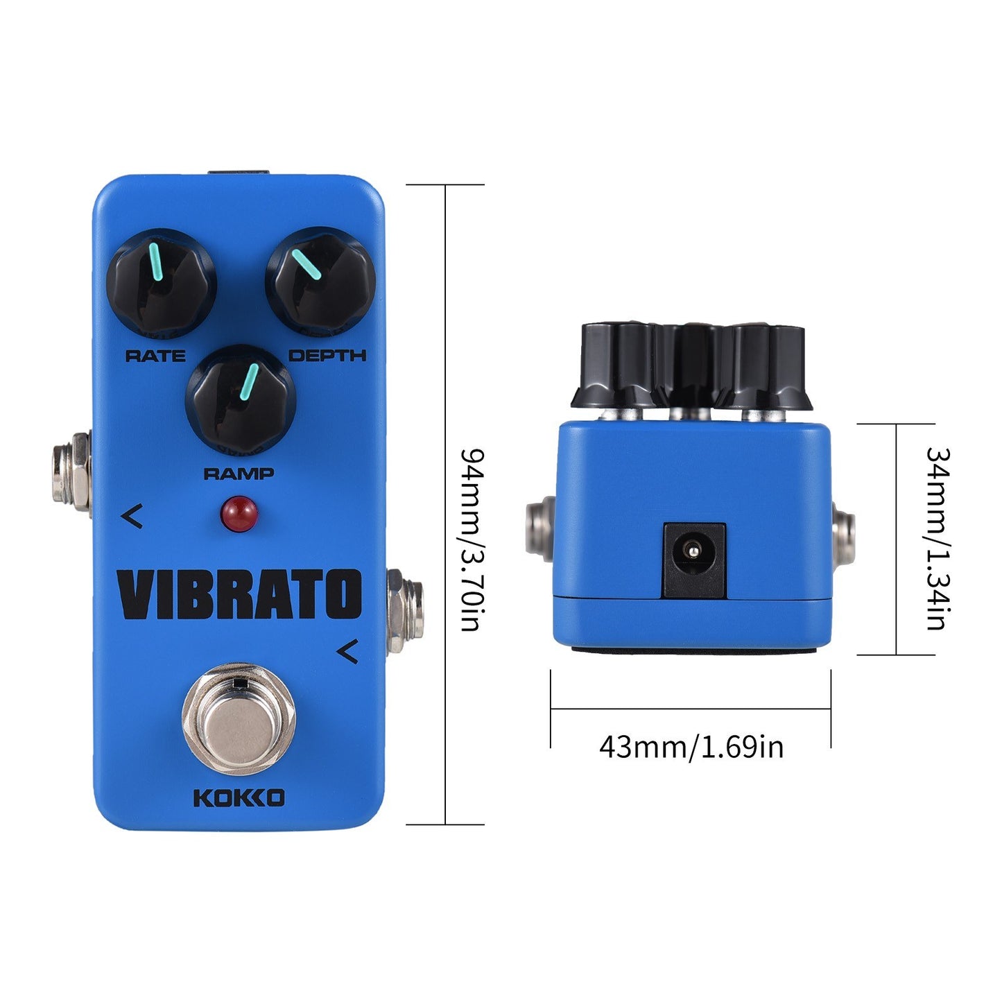 KOKKO FVB2 Vibrato Electric Guitar Mini Effect Pedal - Portable Single Guitar Effector